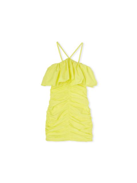 MSGM Double crepe cady dress with ruffles | REVERSIBLE