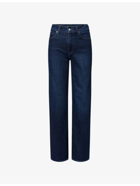 PAIGE "Sasha 32"" Wide-Leg High-Rise Stretch-Denim Jeans"