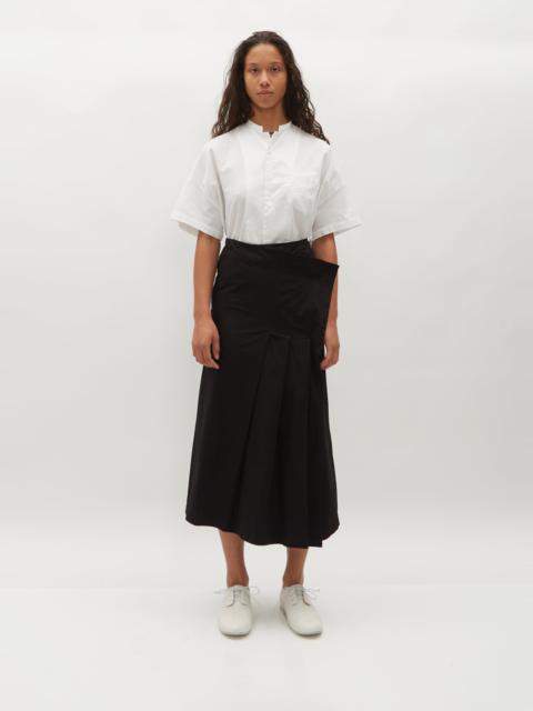 Pleated Wrap Skirt — Black