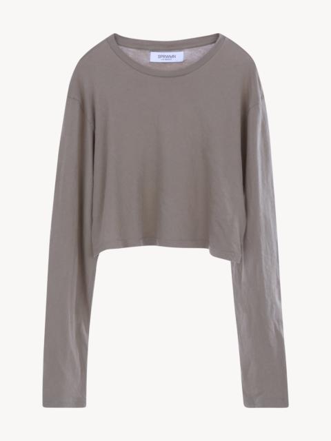 SPRWMN SAND COTTON CROP LONG SLEEVE TEE