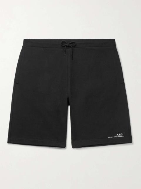 A.P.C. Logo-Print Fleece-Back Cotton-Jersey Drawstring Shorts