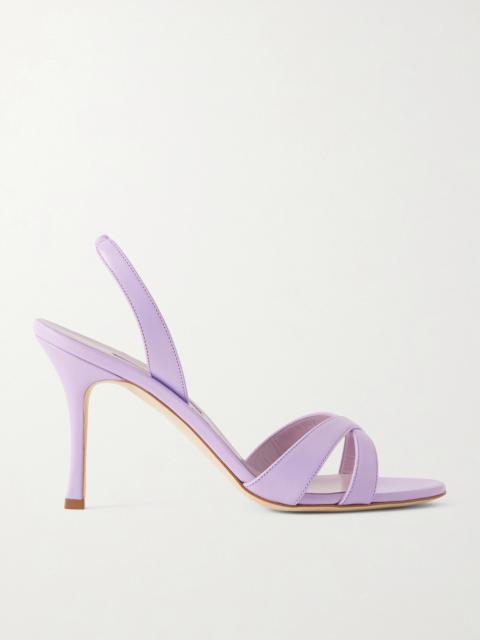 Manolo Blahnik Callasli 90 Leather Slingback Sandals