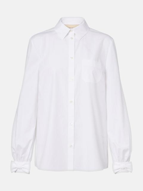 Valentino Bow-detail cotton poplin shirt