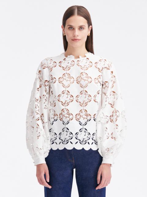 GARDENIA GUIPURE EYELET BLOUSE