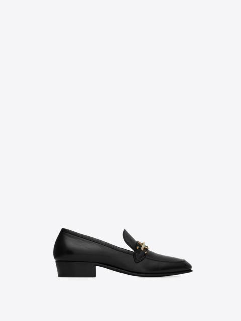 SAINT LAURENT solferino penny slippers in smooth leather