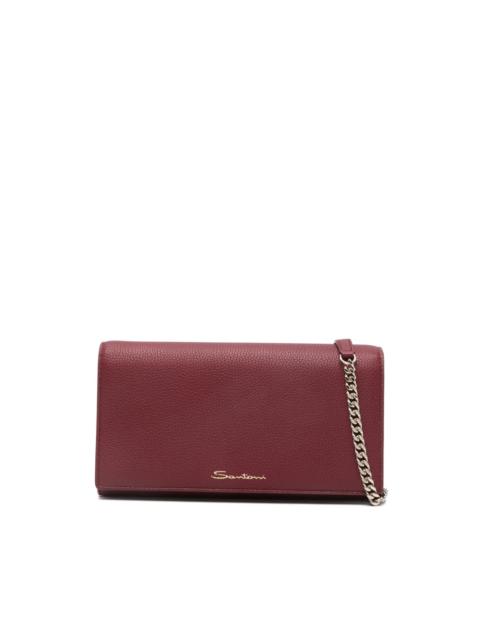 Santoni chain leather wallet