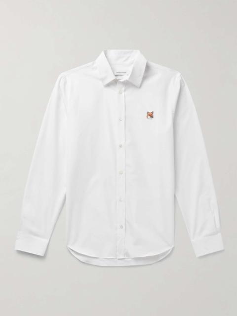 Maison Kitsuné Logo-Appliquéd Cotton-Poplin Shirt