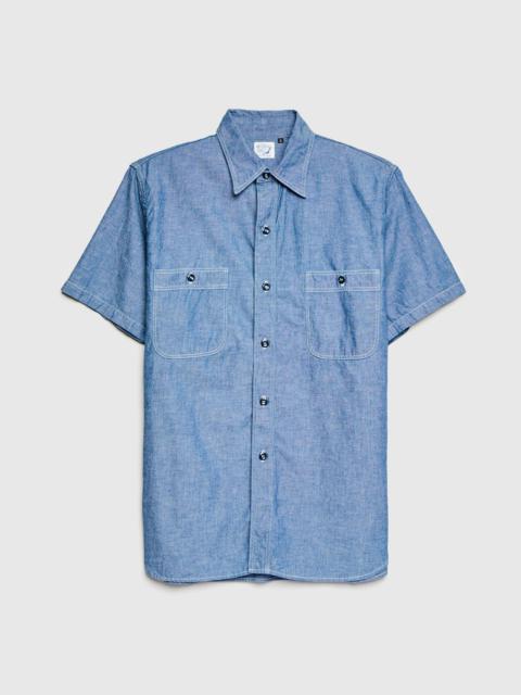 orSlow Short Sleeve Work Shirt in Chambray