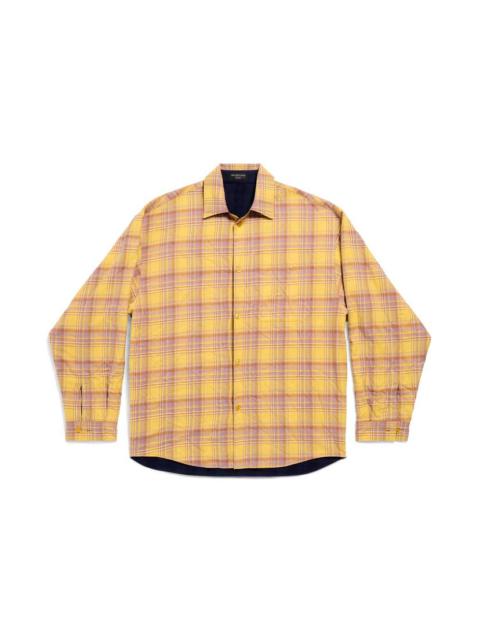 BALENCIAGA Men's Balenciaga Reversible Shirt Large Fit in Yellow/blue