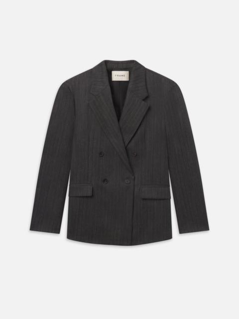 FRAME Tweed Double Breasted Blazer