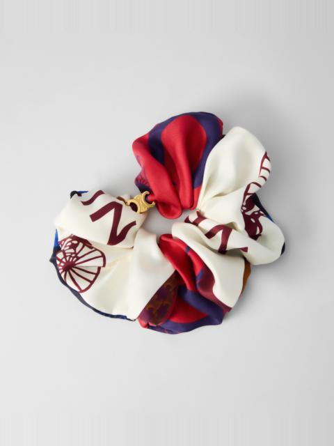 CELINE HERITAGE PATCHWORK SCRUNCHY IN SILK AND BRASS WITH GOLD FINISH