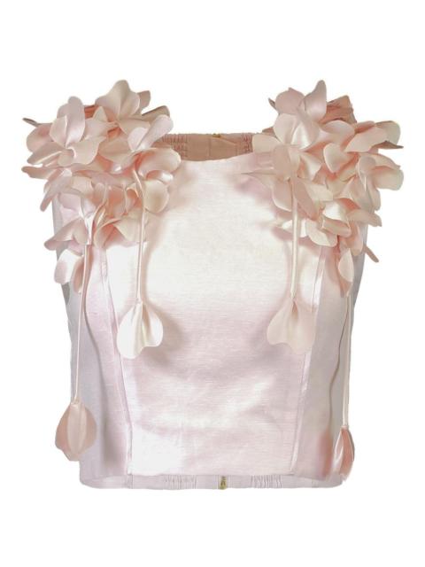 Aje. Camille floral-appliqué top