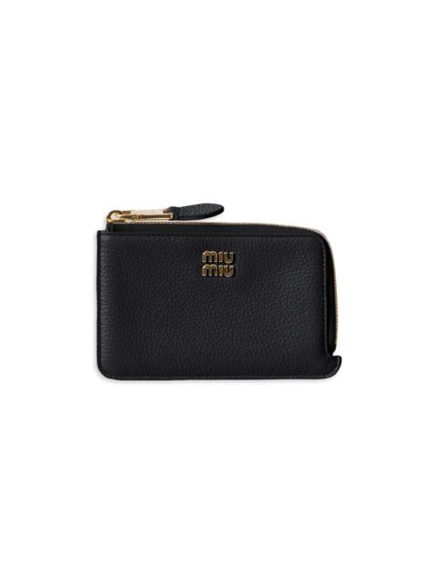 Miu Miu Women's Leather Pouch Card Holder - Black