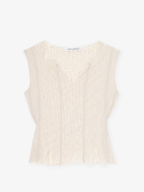 Our Legacy Ragged Vest Taupe Nylon Mesh