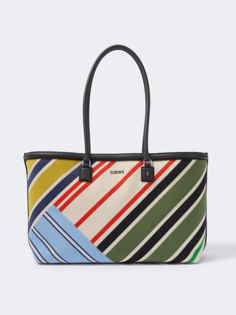 Loewe Verano Large striped canvas tote bag