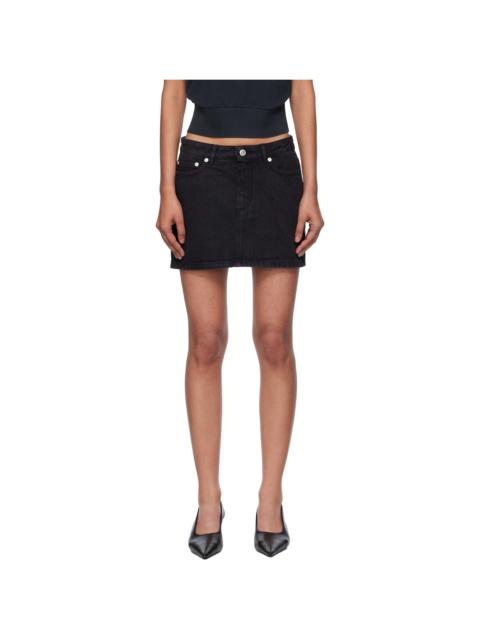A.P.C. Black Stonewashed Denim Miniskirt