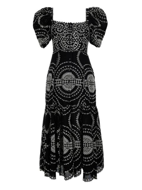 Charo Ruiz puff-sleeve embroidered dress