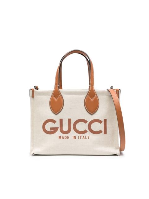 GUCCI logo-print canvas mini tote bag