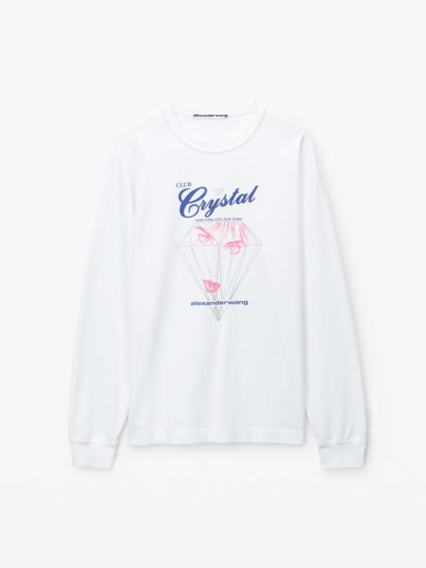 graphic long sleeve tee in compact jersey