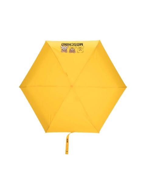 Teddy Bear-print folded umbrella