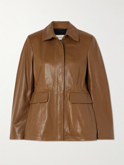 NOUR HAMMOUR Wells Gathered Leather Jacket