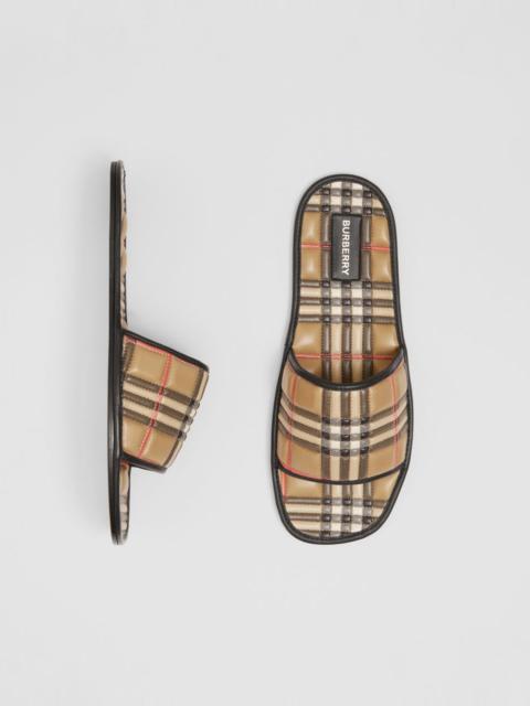 Burberry Check Quilted Lambskin Slides