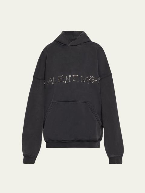 Safety-Pin Logo Oversized Hoodie