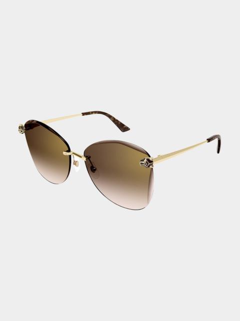 Cartier Panther Metal Butterfly Sunglasses