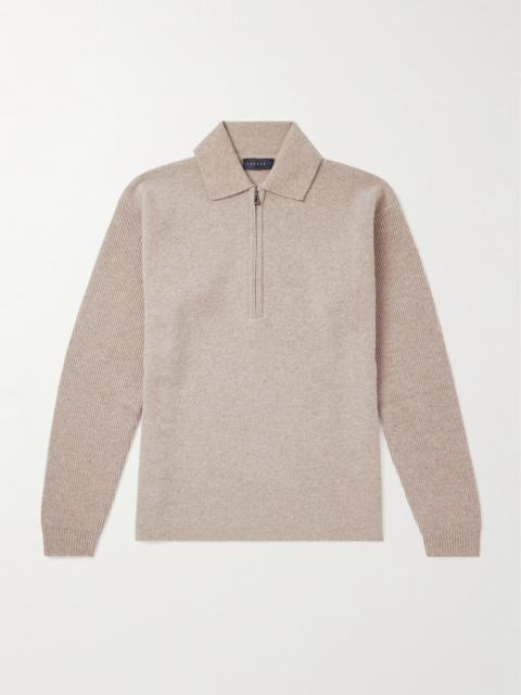 SEASE Virgin Wool and Cashmere-Blend Half-Zip Sweater