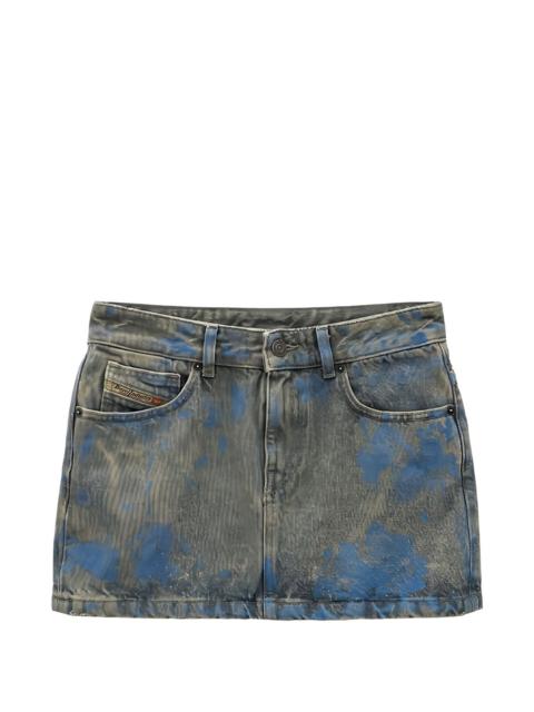 Diesel acid-wash denim mini skirt