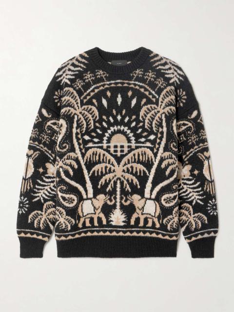 Alanui Lush Nature jacquard-knit cotton and wool-blend sweater