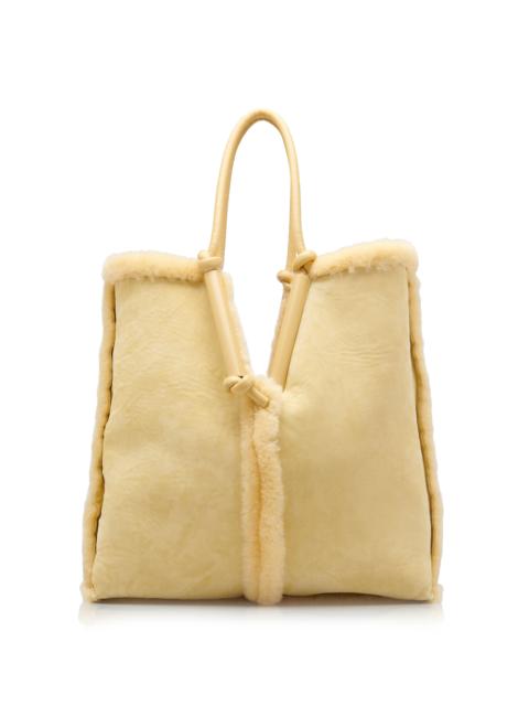 Bottega Veneta Reversible Oversized Shearling Tote Bag neutral