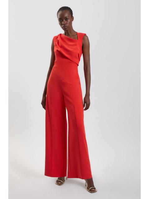 KAREN MILLEN Compact Stretch Drape Detail Jumpsuit