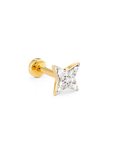 KENDRA SCOTT Star 14k Yellow Gold Mini Single Stud Earring in White Diamonds