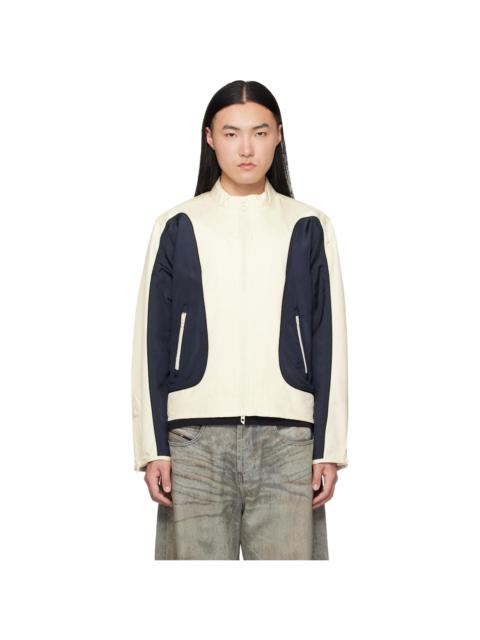 Diesel Off-White & Navy J-Blink-Wrd Jacket