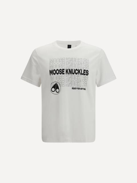 MOOSE KNUCKLES Regular Fit Crewneck T-shirt in cotton with front print