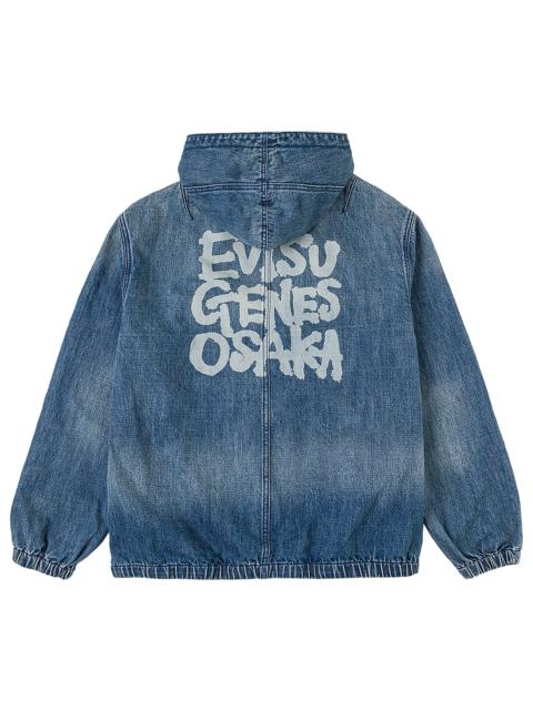 EVISU Denim Hooded Anorak Jacket