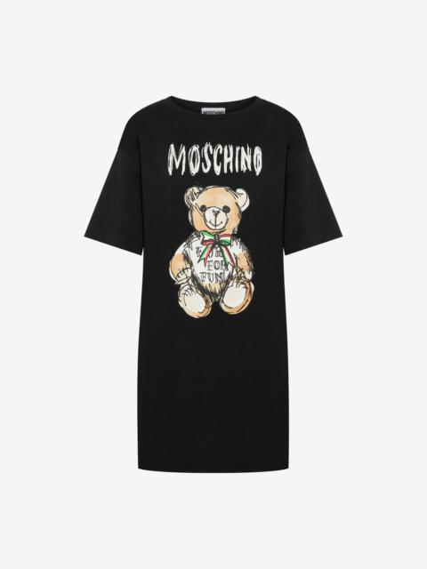 Moschino DRAWN TEDDY BEAR ORGANIC JERSEY DRESS