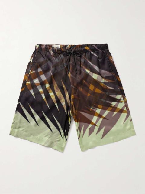 Dries Van Noten Straight-Leg Printed Shell Drawstring Shorts