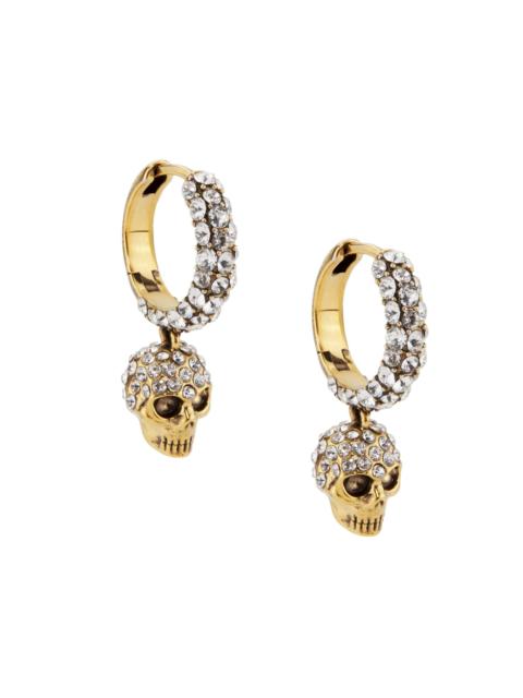 Alexander McQueen Women's Goldtone Or Silvertone & Crystal Skull Drop Earrings - Sapphire