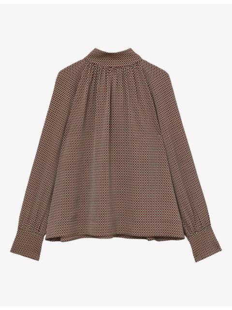REISS Eden Printed Woven Blouse