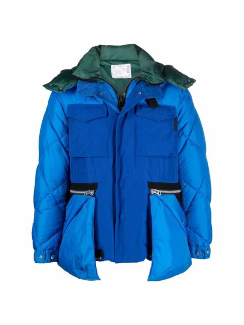 panelled oversize-pocket padded jacket
