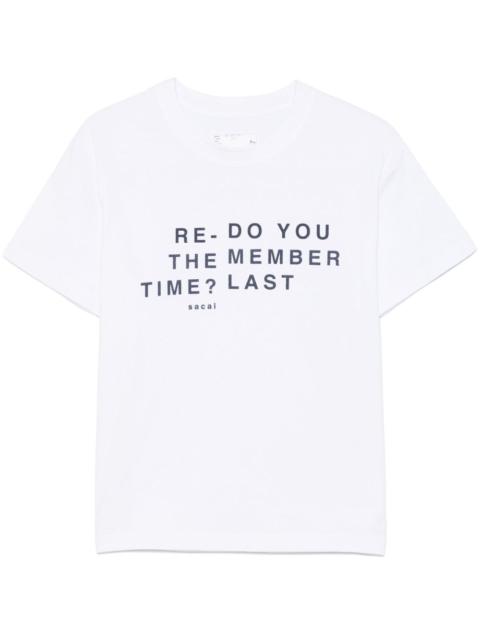 sacai flocked-slogan T-shirt