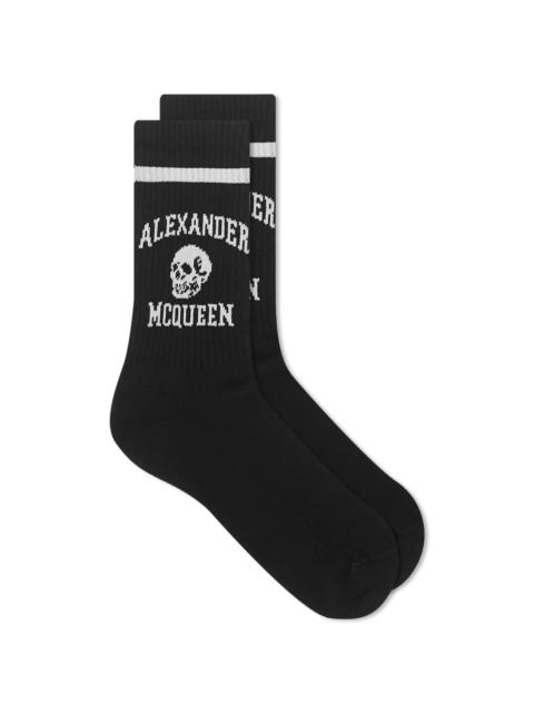 Alexander McQueen Alexander McQueen Varsity Skull Logo Sock