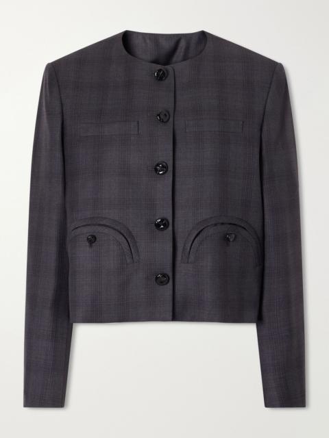 BLAZÉ MILANO Shamo Bolero cropped Prince of Wales checked wool jacket Gray