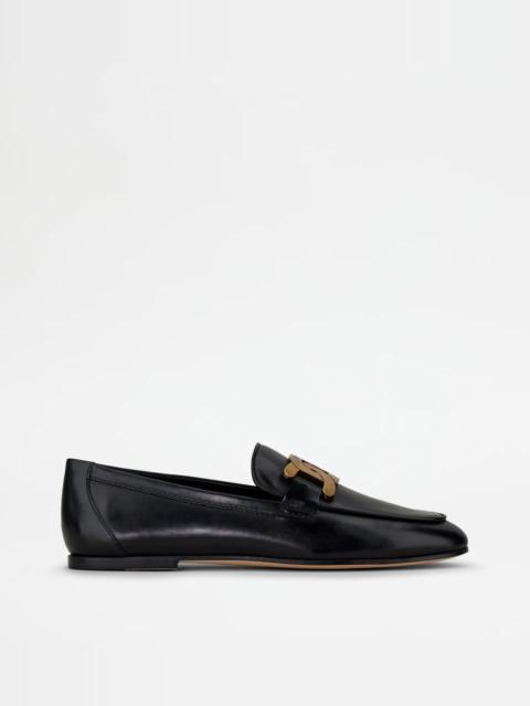 Tod's KATE LOAFERS IN LEATHER - BLACK
