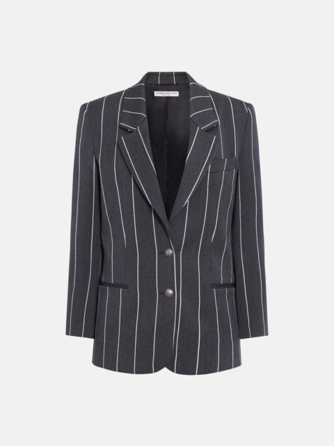 Alessandra Rich LIGHT WOOL PINSTRIPE TAILORED JACKET