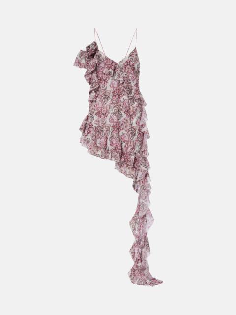 BANANHOT Zoe floral ruffled asymmetric minidress