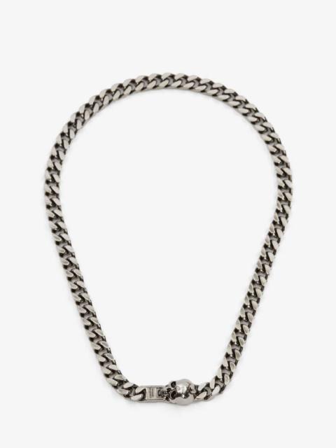 Alexander McQueen Men's Skull Chain Necklace in Antique Silver