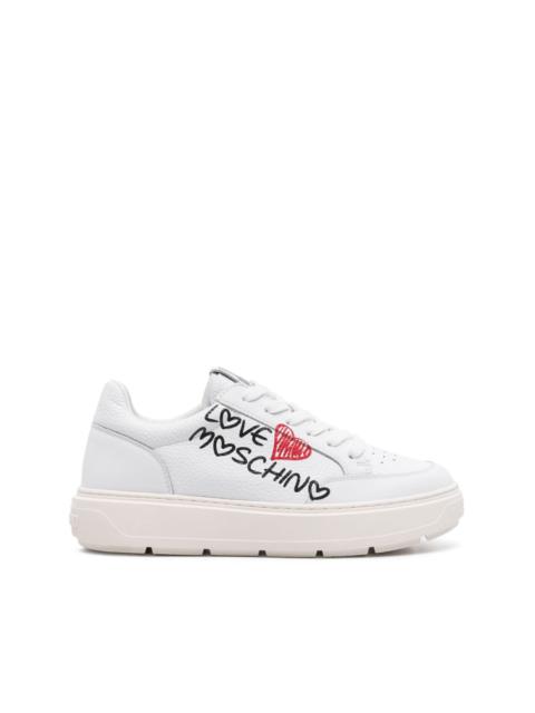 Moschino logo-print leather sneakers